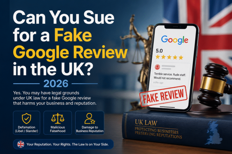 can you sue for a fake google review uk